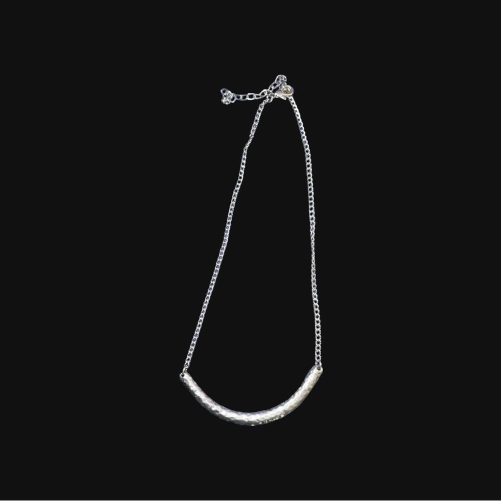 Simple Textured Necklace (Silver)
